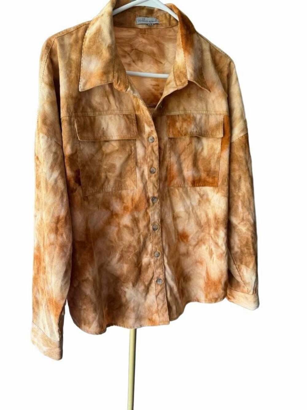 060 Wishlist Apparel Tie-Dye Corduroy Button-Up Shirt